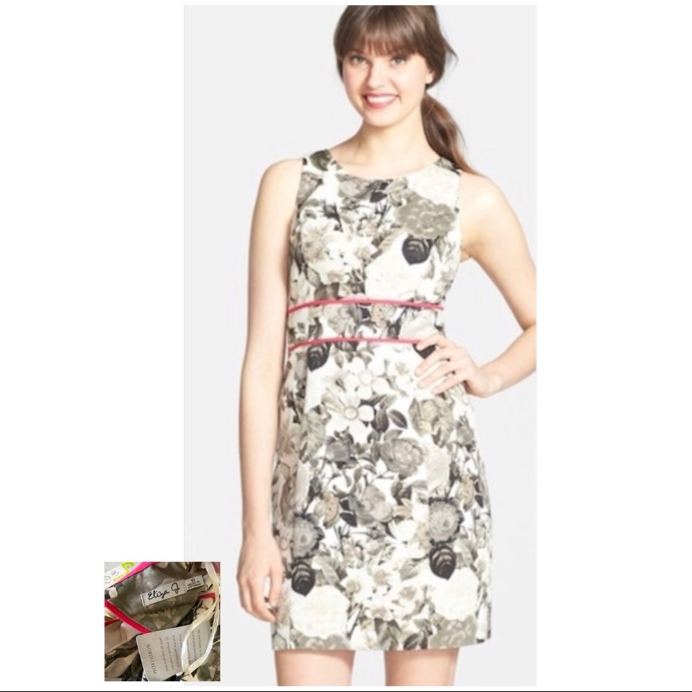 Eliza J NWT Ivory Floral Print Shift Dress